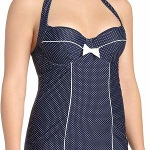 PANACHE SWIMWEAR BRITT SW0820 ONE PIECE HALTER NAVY SPOT